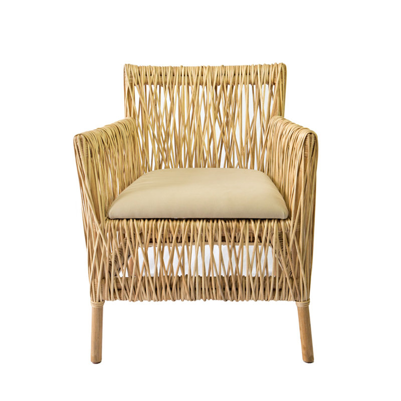 Hatch Rattan Upholstered Dining Chair, Natural