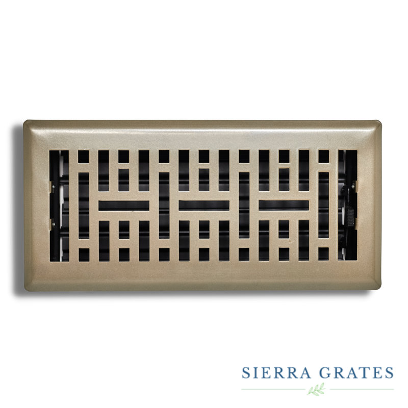Registre de plancher en métal, H 1,75 po x l 5,5 po x L 11,5 po, Frêne