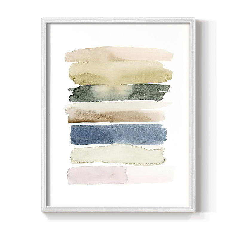 Impression encadrée «Faint Swatches II» - bois massif, Blanc, H 14 po x l 11 po
