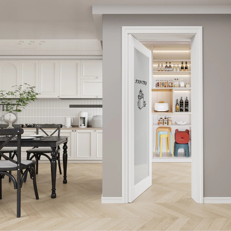 Porte standard d'intérieur en bois manufacturé massif sans garniture de quincaillerie, 24 po x 96 po, Blanc 001