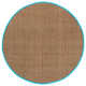 Auckland Bamboo Natural/Turquoise Area Rug