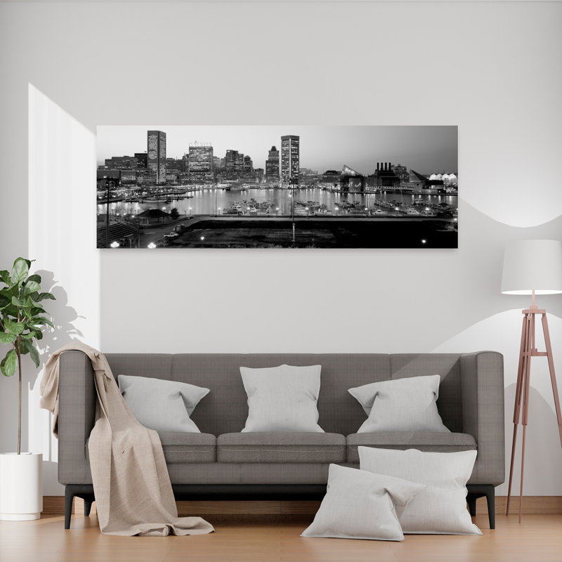 Inner Harbor, Baltimore, Maryland, États-Unis, art contemporain abstrait, art mural de la ville, H 20 po x l 60 po