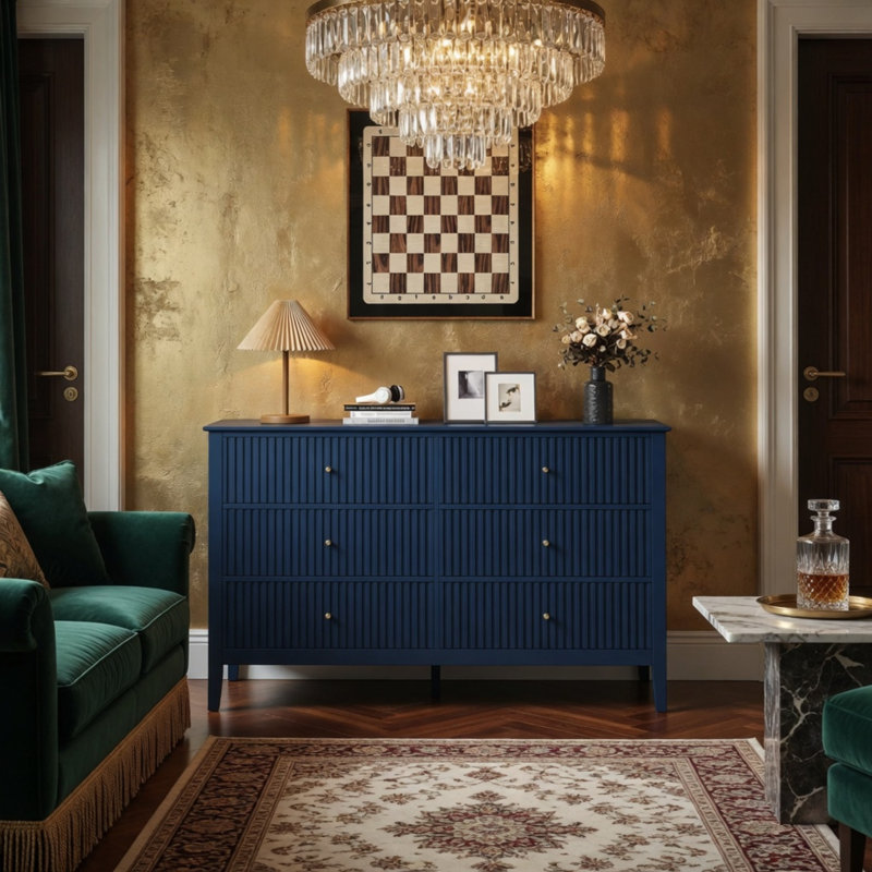 Commode au design rétro élégant, Blue
