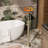 Outdoor Floor Mounted Tub Faucet With Thermostatic Control, 316 Stainless Steel, 360° Swivel Spout, Handheld Shower, Cupc Certified Supply Lines (Matte Black/Brushed Nickel/Brushed Gold)-125526853