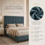 Lit plateforme tapissier en velours de luxe avec tête de lit, base de qualité supérieure, aucun sommier tapissier requis-130852581-130852590-130852595
