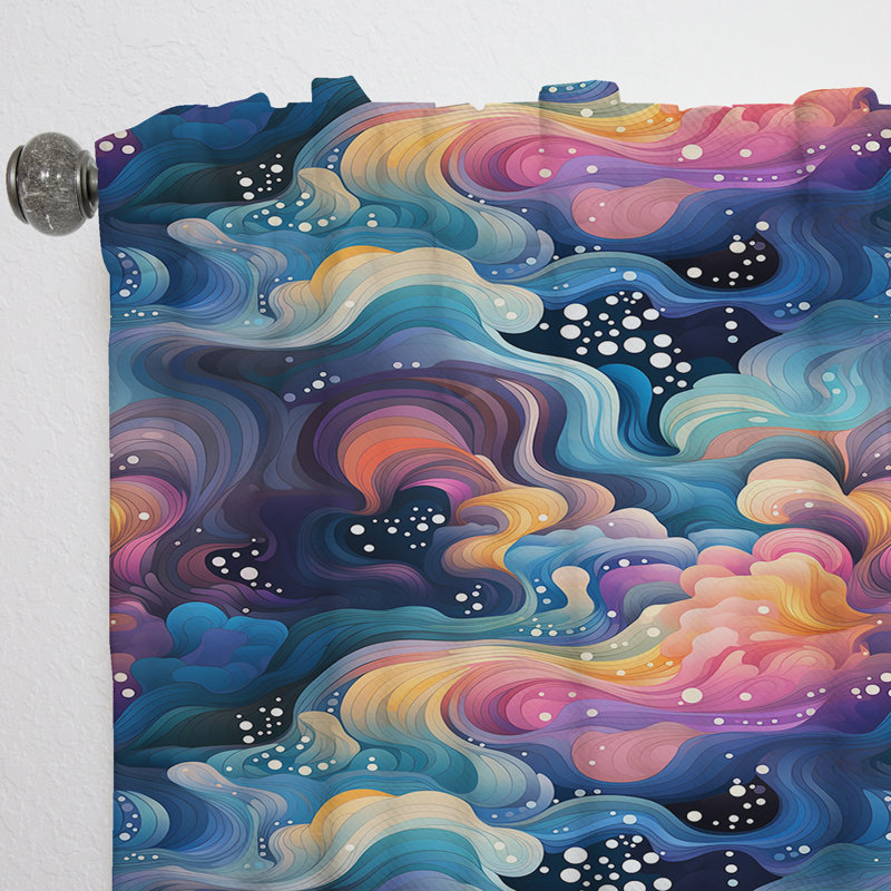 Rideau obscurcissant abstrait géométrique Celestial Dreams, L 52 po x L 63 po