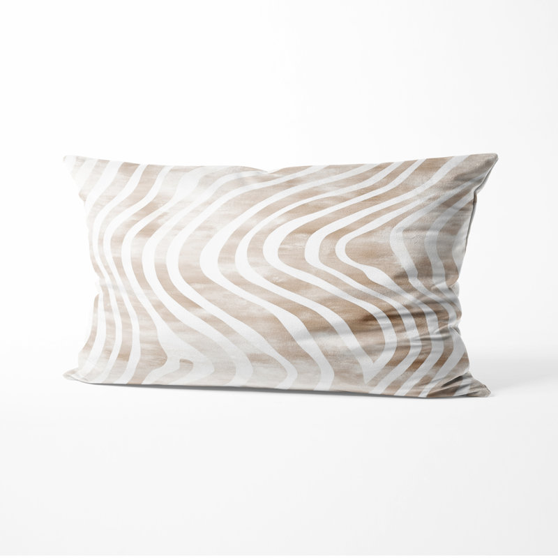 Coussin décoratif abstrait - coussin beige Modern, H 12 po x l 20 po
