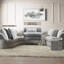 Canapé modulaire Ivria Grey Boucle avec 9 coussins