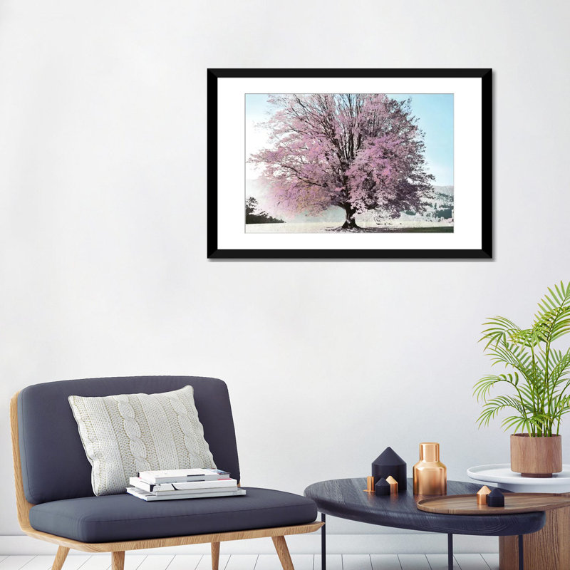 «Season of Spring», impression sur toile, H 24 po x l 32 po x P 1 po, Papier beaux-arts encadré noir, Blanc