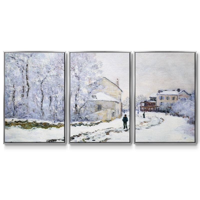Neige à Argenteuil, 1875, 3 pièces, H 36 po x l 75 po x P 2 po, Argent