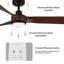 52 In. Integrated LED Indoor Brown Wood Ceiling Fan With Light Kit And Remote Control