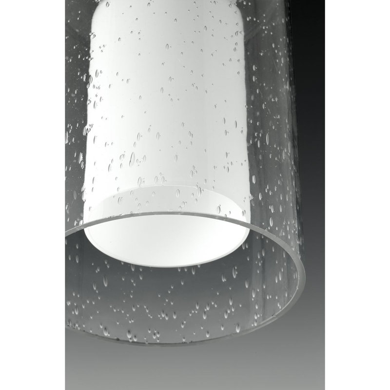 Luminaire suspendu à cylindre simple 1 lumières Lewter, Chrome poli, H 13,5 po x l 7,75 po x P 7,75 po