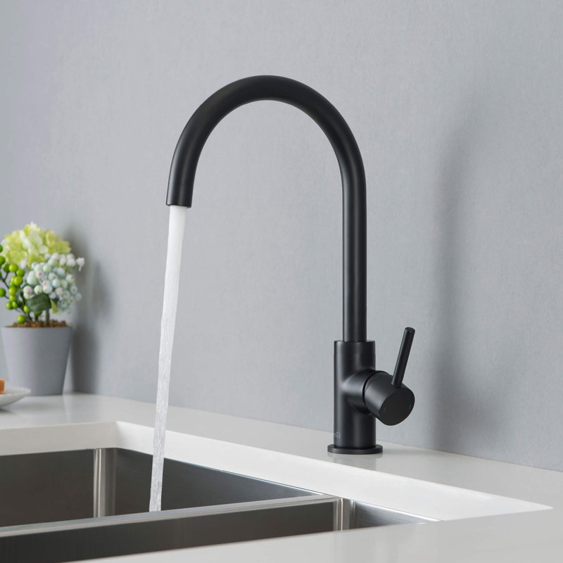 KIBI Lowa Kitchen Faucet, Matte Black, With Soap Dispenser