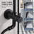 Matte Black 10" Round Rain Shower System with Handheld Sprayer Pressure Balanced Rough-In Valve