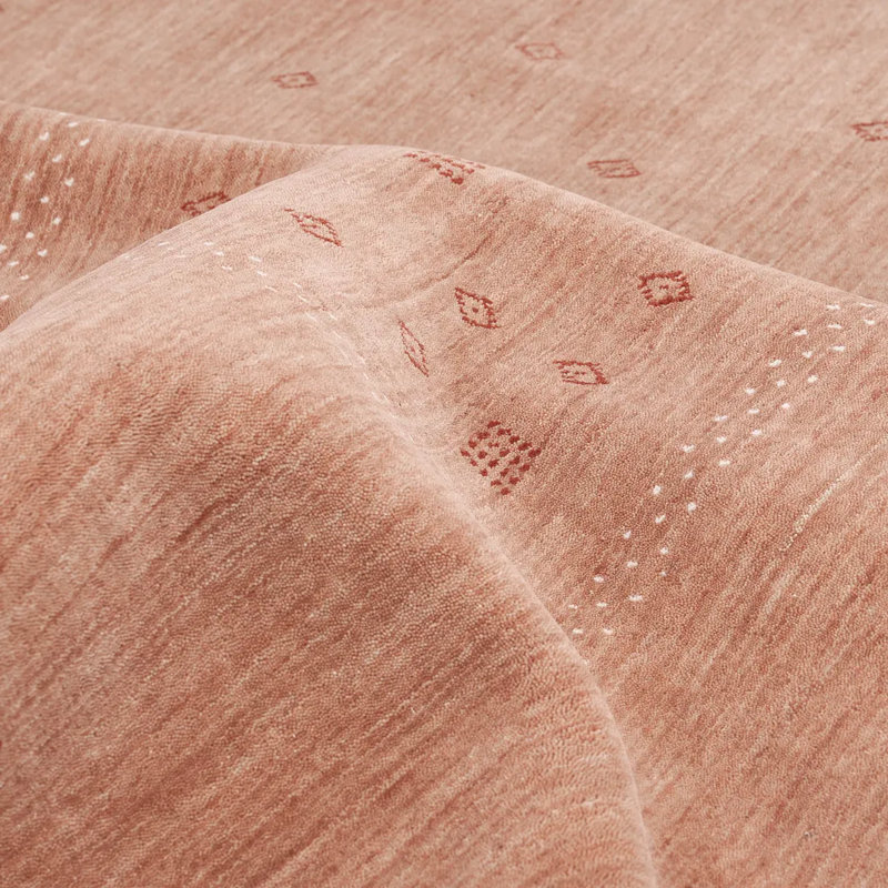 Simi Hand Knotted Cotton/Wool Southwestern Area Rug, Peach, Rectangle 3' x 5'