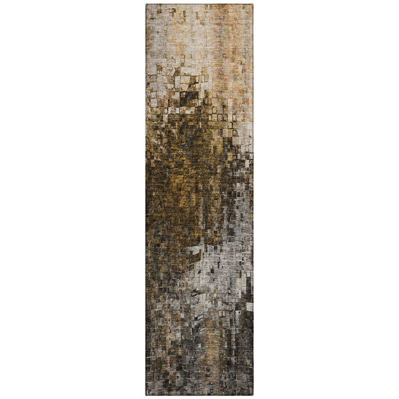 Fayme Washable Abstract Indoor / Outdoor Rug, Runner 2'3" x 7'6"