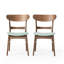  Ensemble de 2 chaises de salle à manger de style Mid-Century moderne avec structure en bois massif et siège rembourré, noyer et menthe-1450626095-1450626094