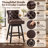 Swivel Bar Stools Set of 4, PU Leather Bar Chairs with Button Tufted Front and Ring Pull Back, 26" Counter Height Stools with Solid Wood Legs for Kitchen Island, Brown-1995099758-1995099756