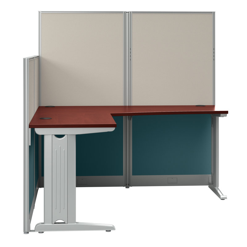 Bureau en poste de travail en L, Cerisier hansen