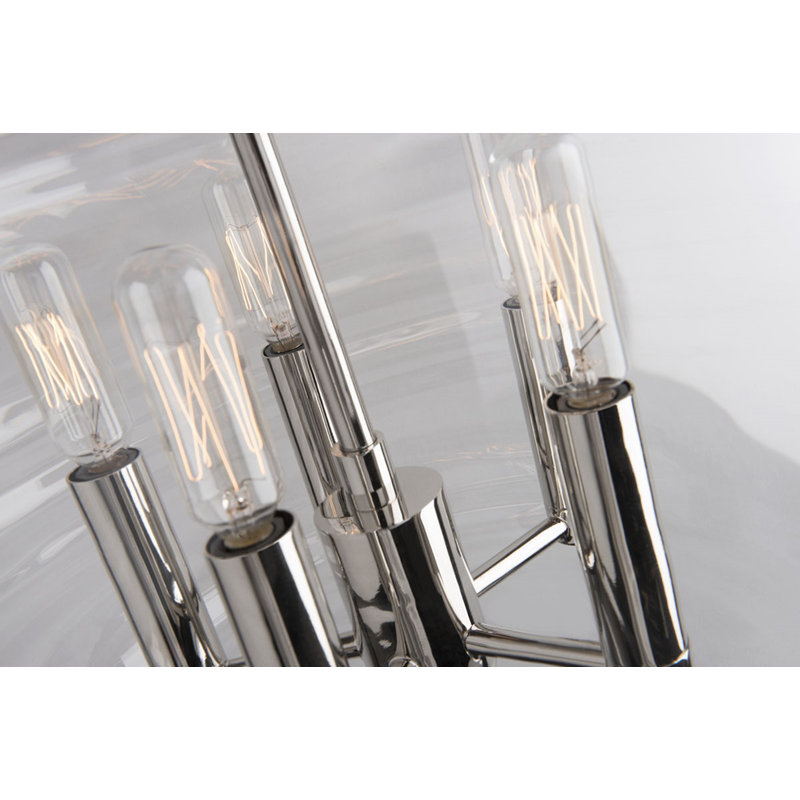 Luminaire suspendu unique 5 lumières Natale Roth, Nickel poli