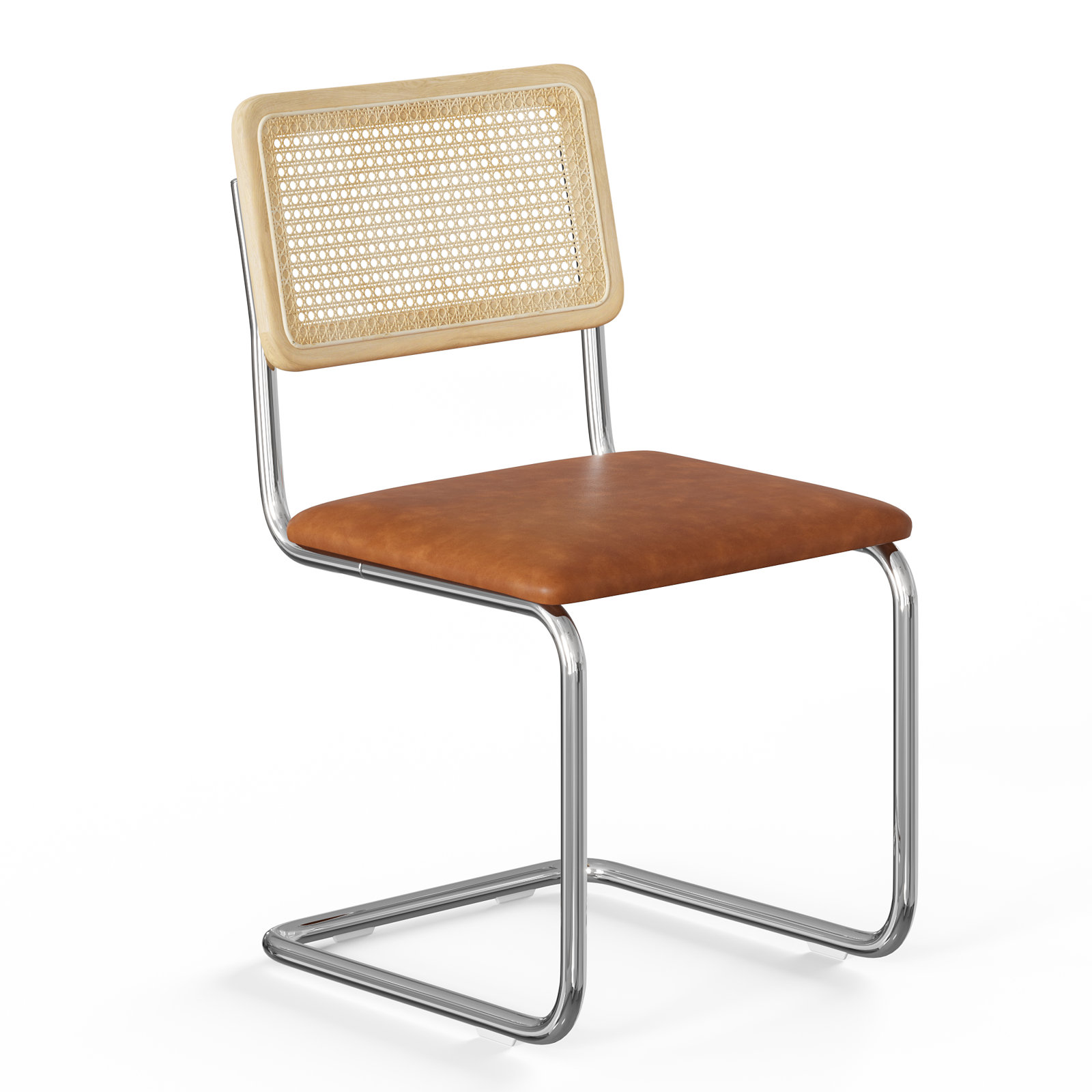 Walsh Dining Chair, Saddle Tan Vegan Leather