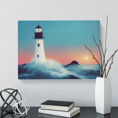 Peaceful Lighthouse Sunrise - Wrapped Canvas