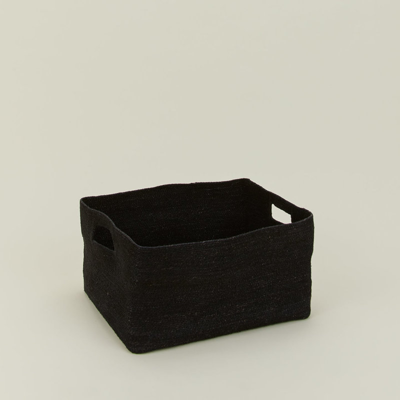 Essential Low Basket, Black, 9" H x 17" W x 14" D