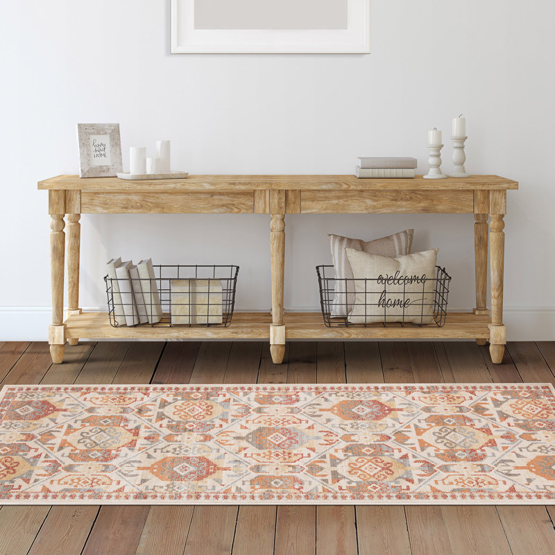 Zuleyka 100% Polypropylene Aztec Southwestern Indoor Runner, Runner 2'7" x 8'