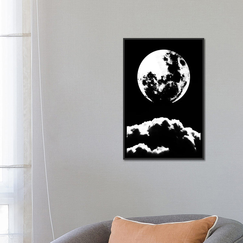 «MoonASTER», reproduction d'impression sur toile, H 26 po x l 18 po x P 1,5 po, Toile avec cadre noir, Pas de tapis