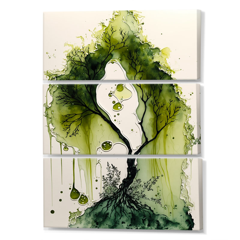 Green Green Moss Tree, impression sur toile, 3 pièces, H 28 po x l 36 po x P 1 po