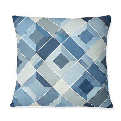 Blue  Modern Rhombus IV - Modern Throw Pillow