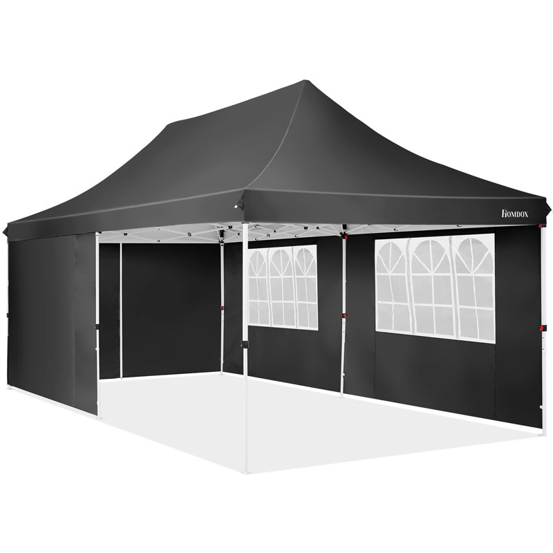Auvent 10 x 20 avec 4 parois latérales, Noir