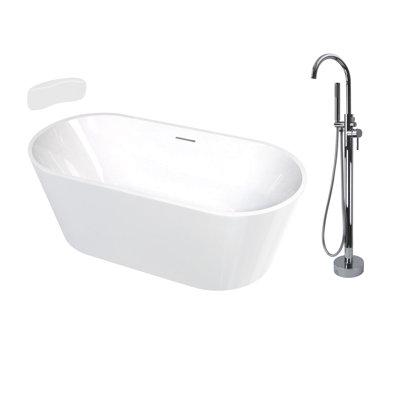 Transolid 59 L x 31.125 W x 23.25 H Freestanding Bathtub, In White