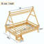 Lit plateforme House avec escalier, structure de lit en bois massif, profil bas et conception amusante pour enfants-1281135767-1281135765