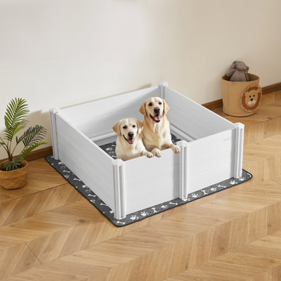 Dog Whelping Box with Height Adjustable Door for Large Dogs