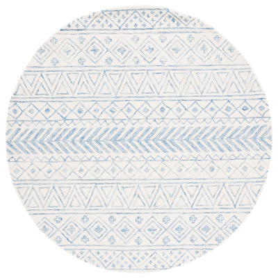 Metro Hand Tufted Wool/Cotton/Latex Rug in Blue