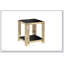 Élégante table de bout carrée de 20 pouces avec plateau en verre noir et structure en acier inoxydable doré, pour les espaces de vie modernes-1632560260-1632560261