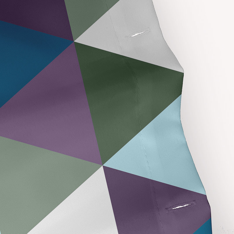 Joshi Geometric Shower Curtain, Green/Blue