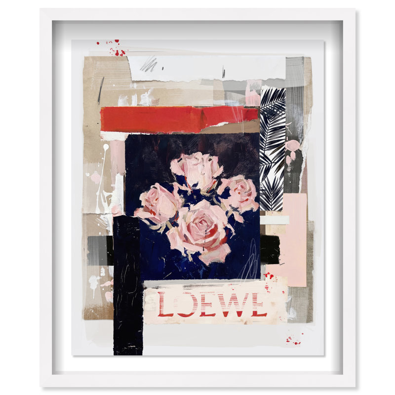 Milano Collage II Shadowbox Abstract Print by Oliver Gal, Black Frame, 16 x 20, 31.5"H x 37.5"W, White Shadowbox