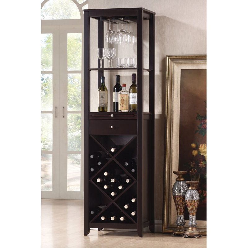 Casey 1-Drawer Wine Cabinet in Wenge