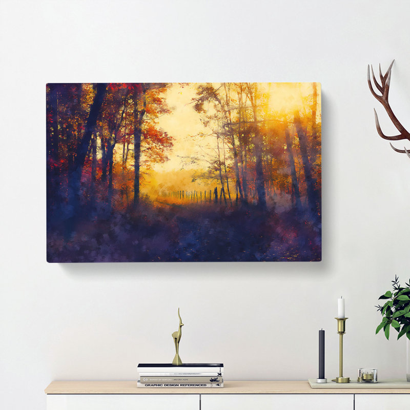 Woodland Path In Poland - Wrapped Canvas, 60cm H x 91cm W x 3cm D