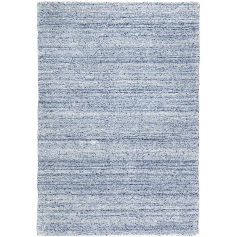 Nordic Blue Hand Loom Knotted Performance Rug, Rectangle 9'6" x 13'6"
