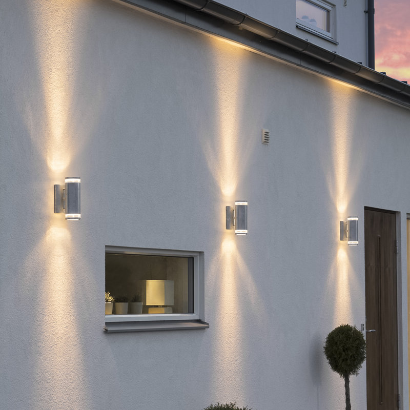 Modena 2 - Bulb 23.5cm H Outdoor Armed Sconce, Galvanised Steel