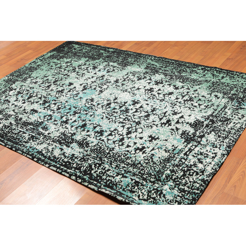 Tapis aqua crocheté à la main Higley