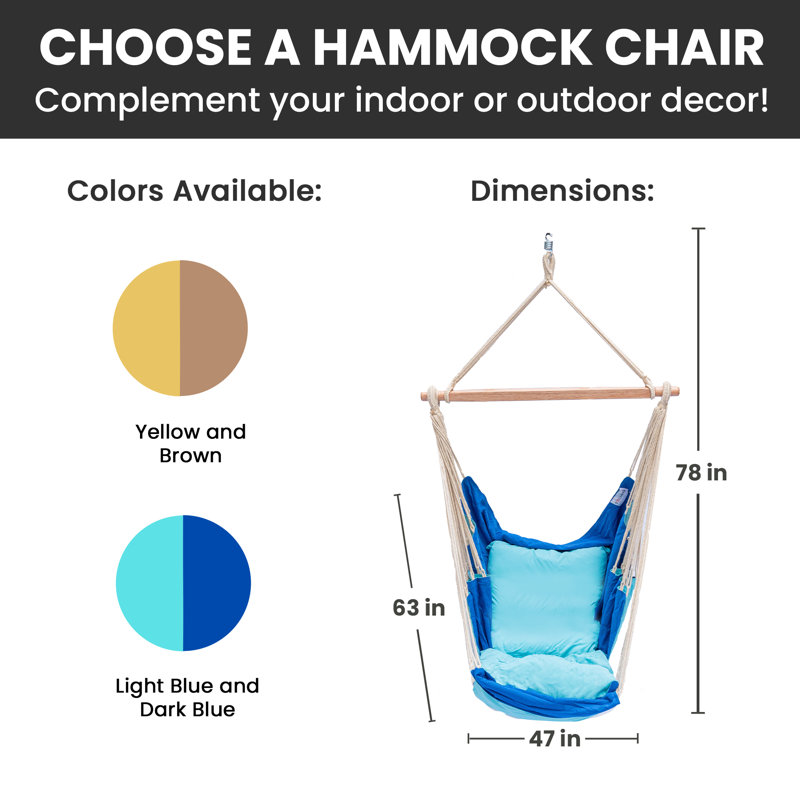 Christobel 1 Person Chair Hammock, Dark Blue/Light Blue