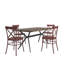 Ensemble de table de salle à manger et de chaises en métal à dossier en X de 70 po Devan-37641911-37641908