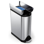 simplehuman 40 Liter / 10.6 Gallon Dual Compartment Butterfly Lid Kitchen Recycling Step Trash Can