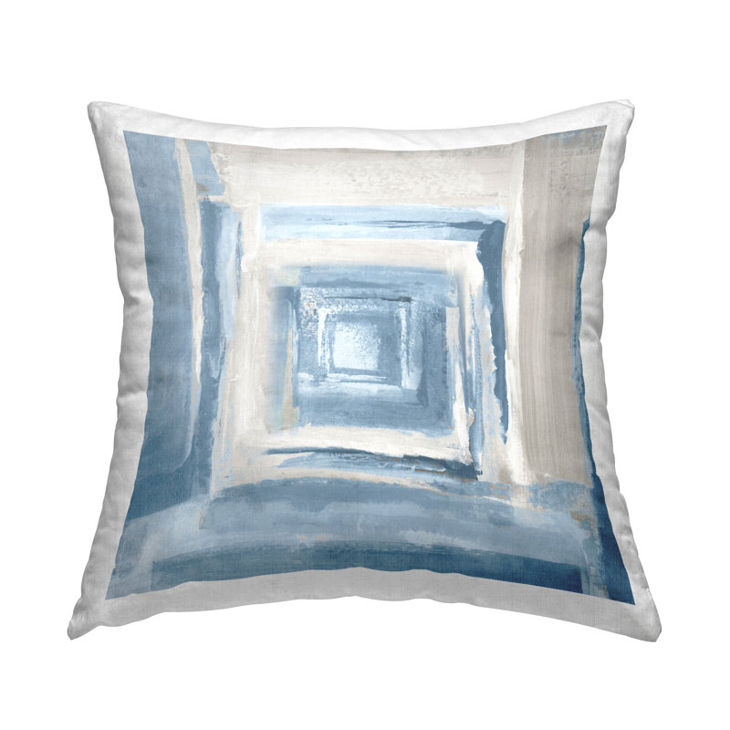 Coussin décoratif imprimé bleu et beige par Lanie Loreth