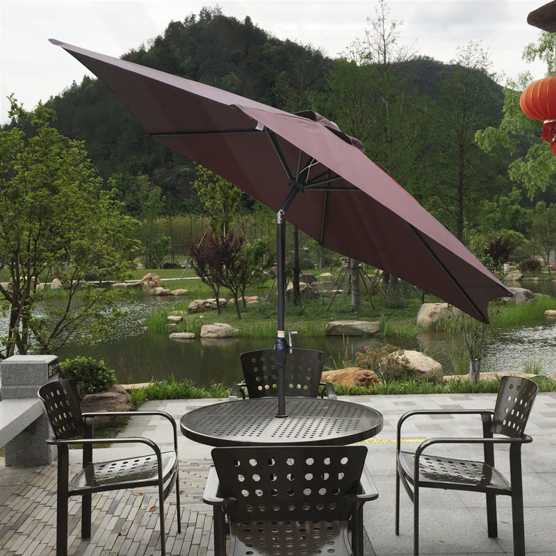 9FT Patio Outdoor Umbrellas, Chocolate