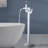 Topcraft Single Handle Floor Mounted Freestanding Tub Faucet with Handheld Shower-73021192